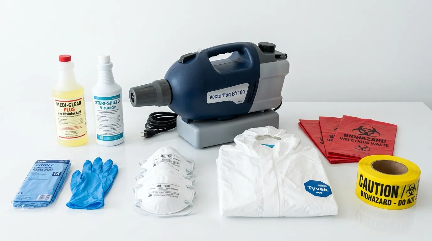 Professional biohazard remediation crew working in North Sarasota